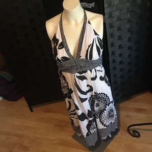 Black & White Halter Dress